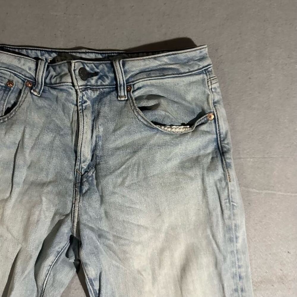 American Eagle Athletic Fit Jeans Mens 32x30 Lightwash Airflex + Faded - Picture 2 of 8